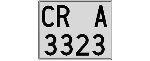 CR3323A matricula cuadrada