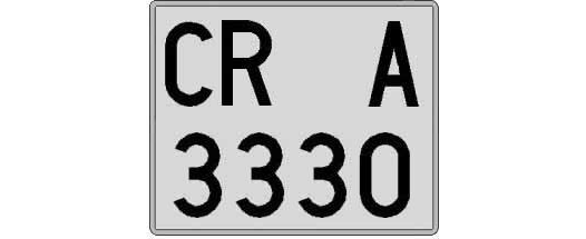CR3330A matricula cuadrada