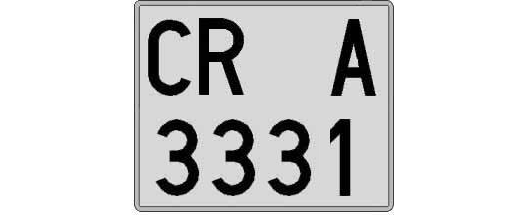 CR3331A matricula cuadrada