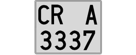 CR3337A matricula cuadrada
