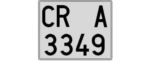 CR3349A matricula cuadrada