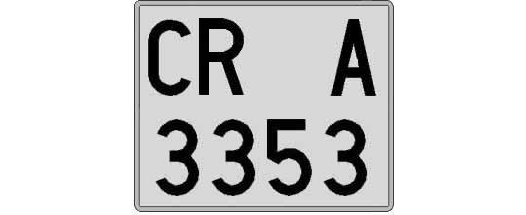 CR3353A matricula cuadrada