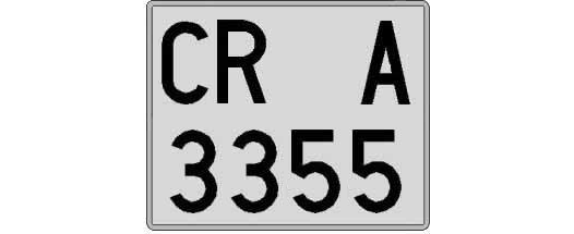CR3355A matricula cuadrada