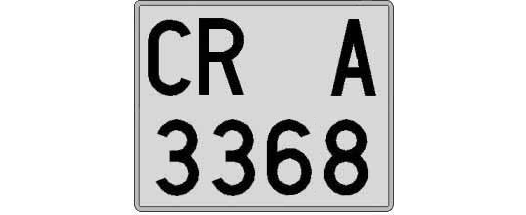 CR3368A matricula cuadrada