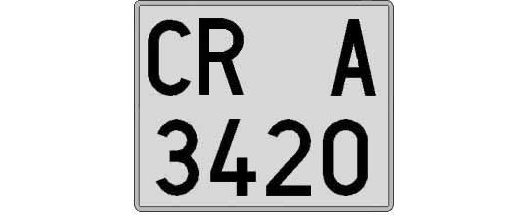 CR3420A matricula cuadrada
