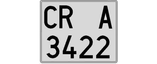 CR3422A matricula cuadrada