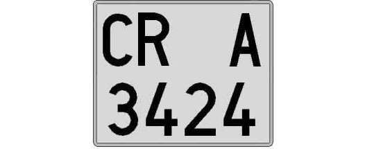 CR3424A matricula cuadrada