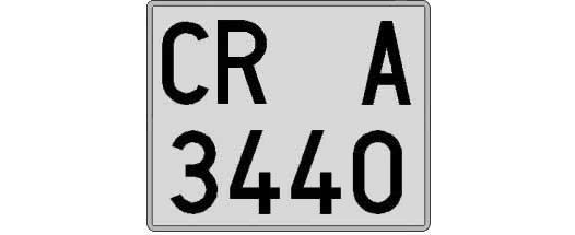 CR3440A matricula cuadrada