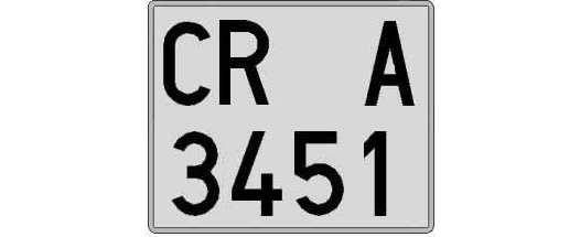 CR3451A matricula cuadrada