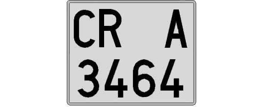 CR3464A matricula cuadrada