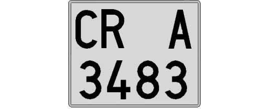 CR3483A matricula cuadrada