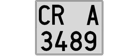 CR3489A matricula cuadrada
