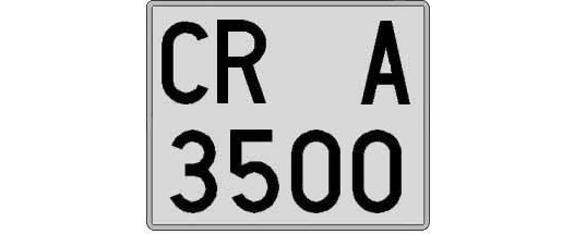 CR3500A matricula cuadrada