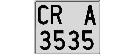 CR3535A matricula cuadrada