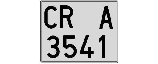 CR3541A matricula cuadrada