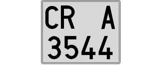 CR3544A matricula cuadrada