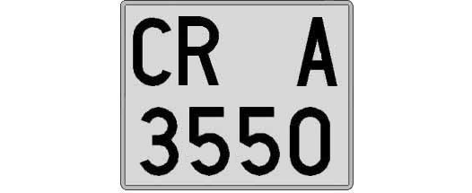 CR3550A matricula cuadrada