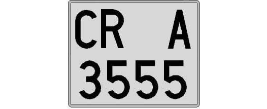 CR3555A matricula cuadrada