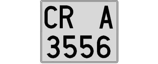 CR3556A matricula cuadrada