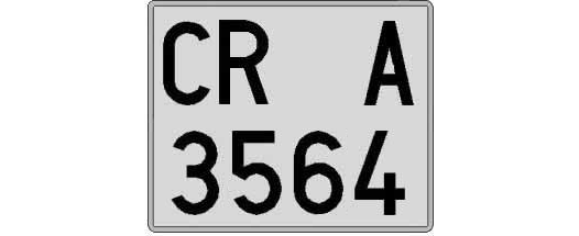 CR3564A matricula cuadrada