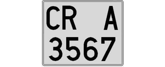 CR3567A matricula cuadrada