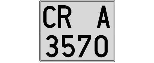 CR3570A matricula cuadrada