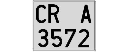 CR3572A matricula cuadrada