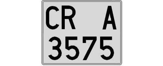 CR3575A matricula cuadrada