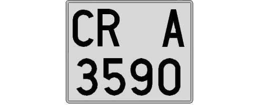 CR3590A matricula cuadrada
