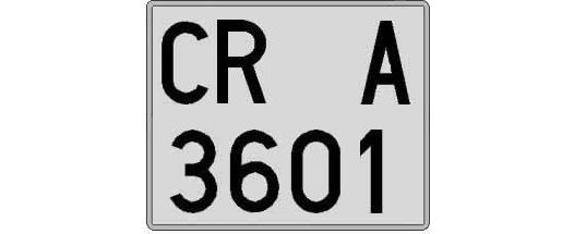 CR3601A matricula cuadrada