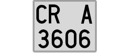 CR3606A matricula cuadrada