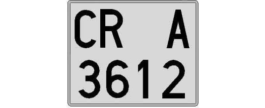 CR3612A matricula cuadrada