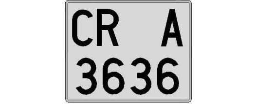 CR3636A matricula cuadrada
