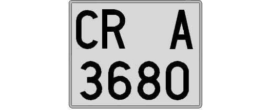 CR3680A matricula cuadrada