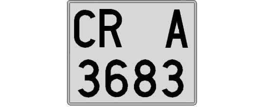 CR3683A matricula cuadrada