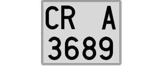 CR3689A matricula cuadrada