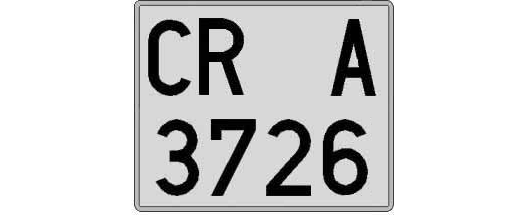 CR3726A matricula cuadrada
