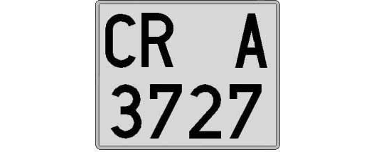 CR3727A matricula cuadrada