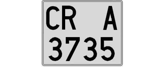 CR3735A matricula cuadrada