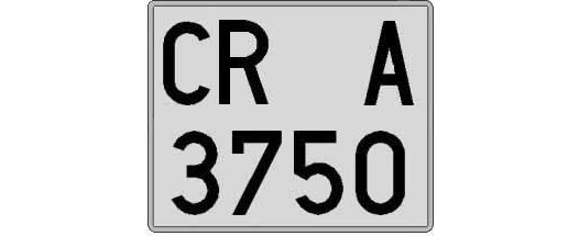 CR3750A matricula cuadrada