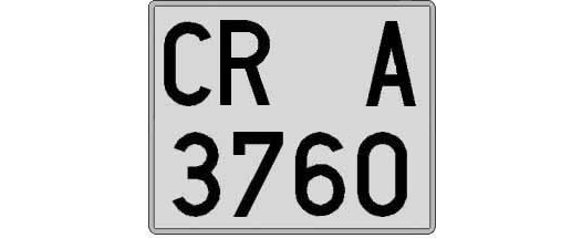 CR3760A matricula cuadrada