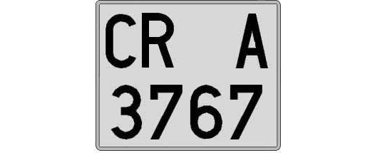 CR3767A matricula cuadrada