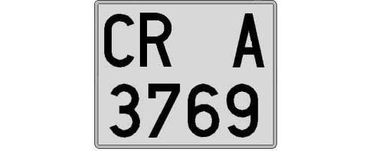 CR3769A matricula cuadrada
