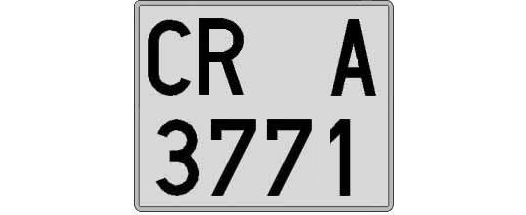 CR3771A matricula cuadrada