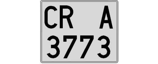 CR3773A matricula cuadrada