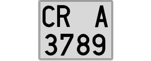 CR3789A matricula cuadrada