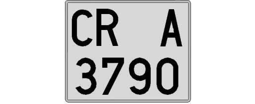CR3790A matricula cuadrada
