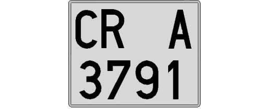 CR3791A matricula cuadrada