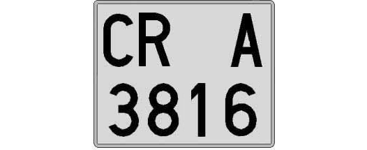 CR3816A matricula cuadrada