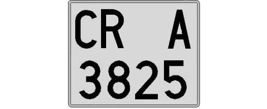 CR3825A matricula cuadrada